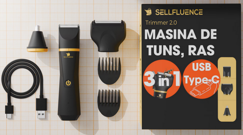 Masina de tuns si aparat de ras, Sellfluence Trimmer 2.0
