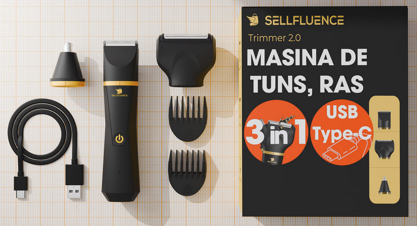Masina de tuns SellFluence Trimmer 2.0 – Review complet 2026 Masina de tuns si aparat de ras, Sellfluence Trimmer 2.0
